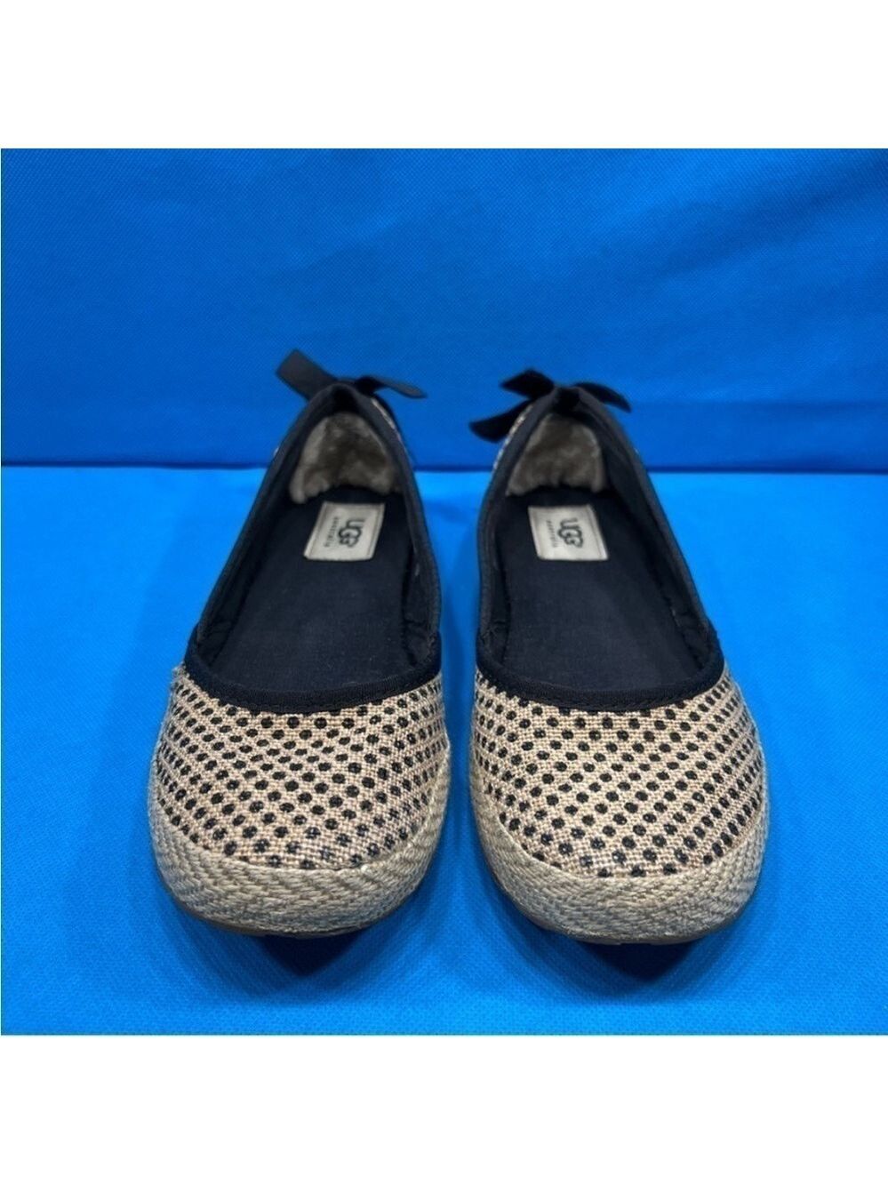 UGG Indah Burlap Slip-On Flat Shoes Size 6.5 - Picture 2 of 8
